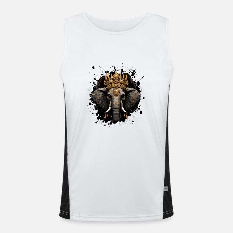 elefant krone tier Funktionelles Kontrast-Tank Top für Männer 