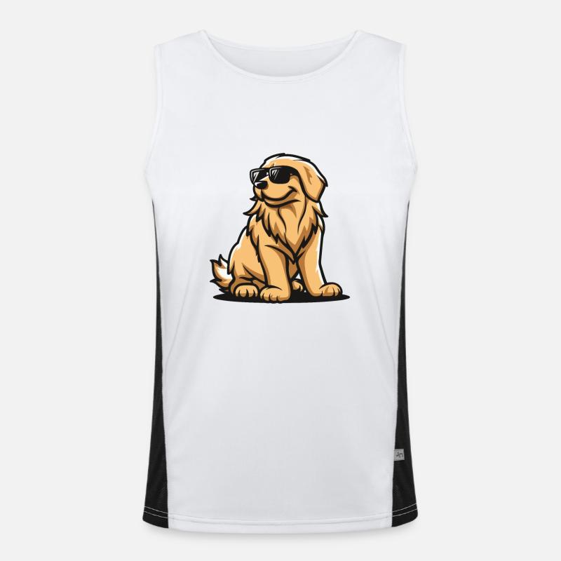 Golden Retriever Hunde Comic Cool Lustig Funktionelles Kontrast-Tank Top für Männer 