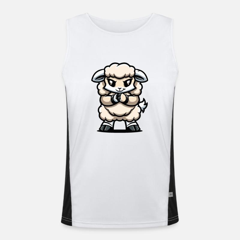 Schaf Comic Funktionelles Kontrast-Tank Top für Männer 
