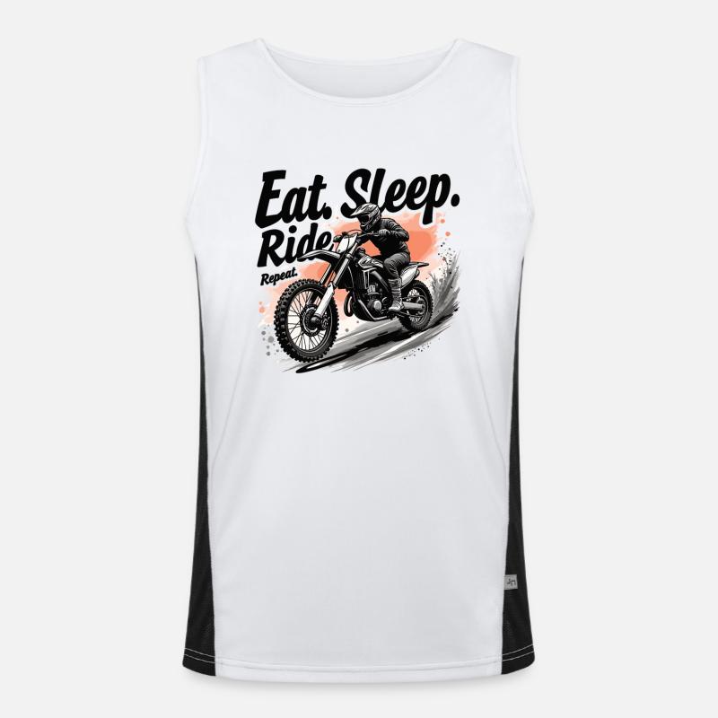 Motocross Eat Sleep Ride Répéter Débardeur respirant contrasté Homme 