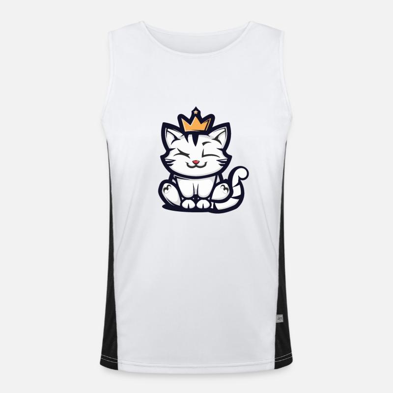 Chat Cartoon Couronne Débardeur respirant contrasté Homme 