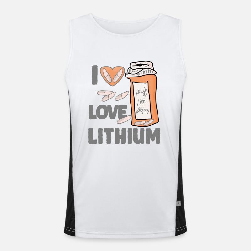 Leben Lachen Lithium ich liebe Funktionelles Kontrast-Tank Top für Männer 