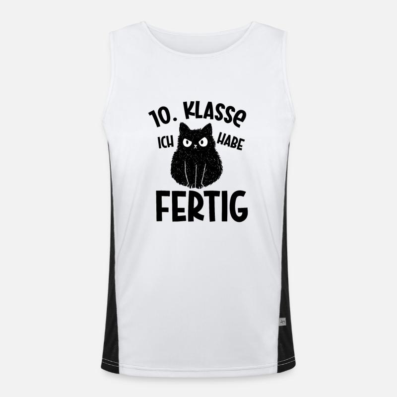 10. Klasse Geschafft Absolvent Schulende Abschluss Funktionelles Kontrast-Tank Top für Männer 