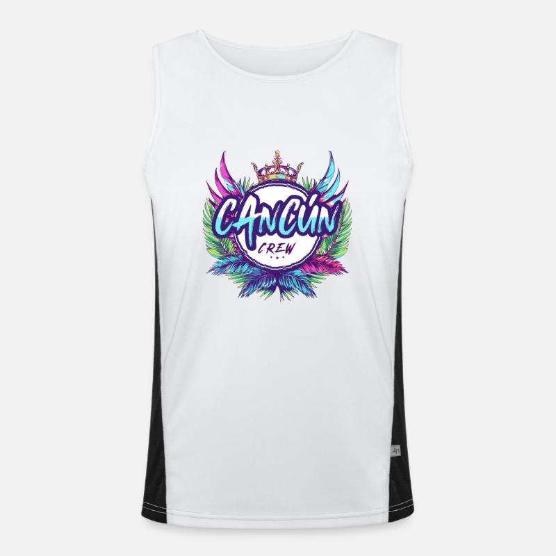 Cancun Crew Bunt Funktionelles Kontrast-Tank Top für Männer 