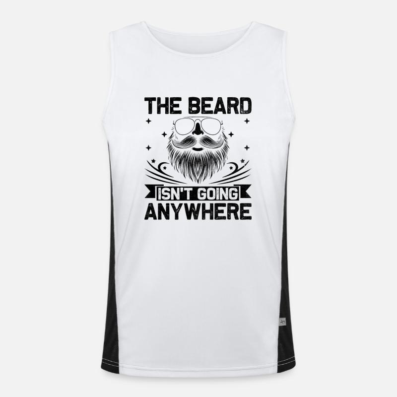Der Bart geht nirgendwo hin Bärte Gesichtsbehaarung Funktionelles Kontrast-Tank Top für Männer 