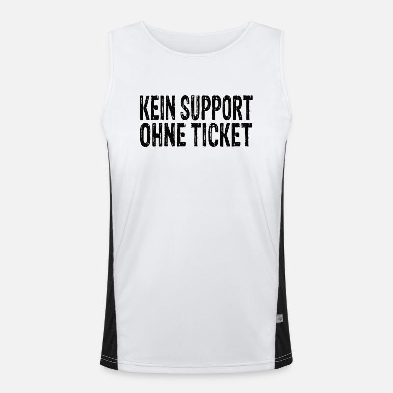 No support without a ticket Men's Functional Contrast Tank Top 