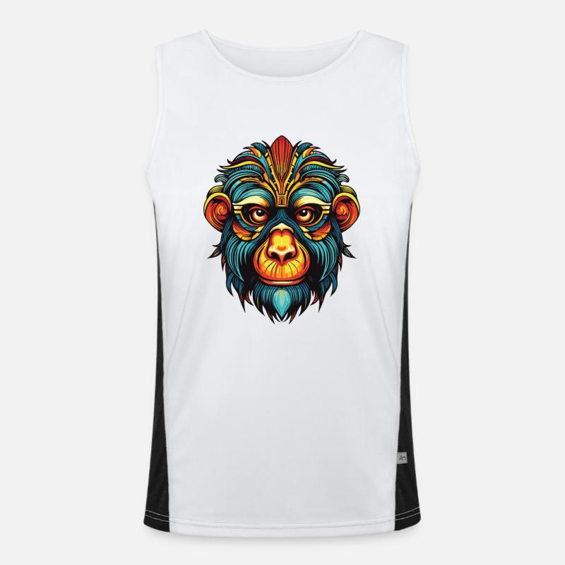 Portrait de singe Débardeur respirant contrasté Homme 