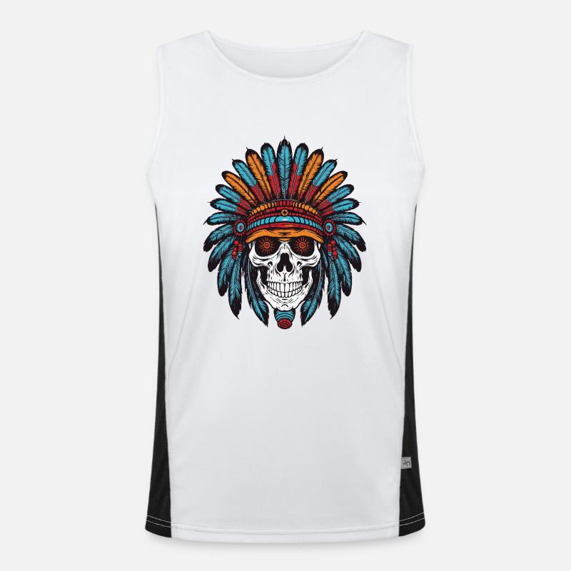 Crâne de chef indien Apache Débardeur respirant contrasté Homme 