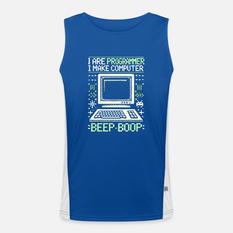 Ich bin Programmierer Ich mache Computer Piep Boop Funktionelles Kontrast-Tank Top für Männer 