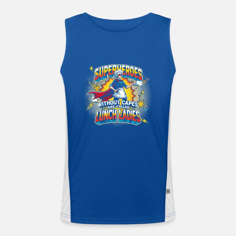 Superhelden ohne Umhänge werden Lunch Ladies Funktionelles Kontrast-Tank Top für Männer 