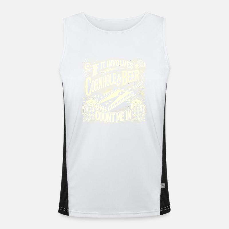 Wenn es um Cornhole und Bier geht, bin ich dabei Funktionelles Kontrast-Tank Top für Männer 