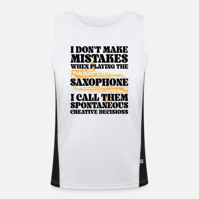 Saxophones I Don't Make Mistakes Men's Functional Contrast Tank Top 