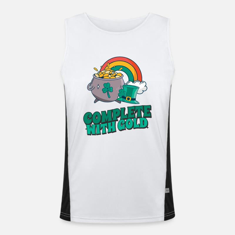 Complete with Gold - Rainbow and Fortune Inspired Funktionelles Kontrast-Tank Top für Männer 