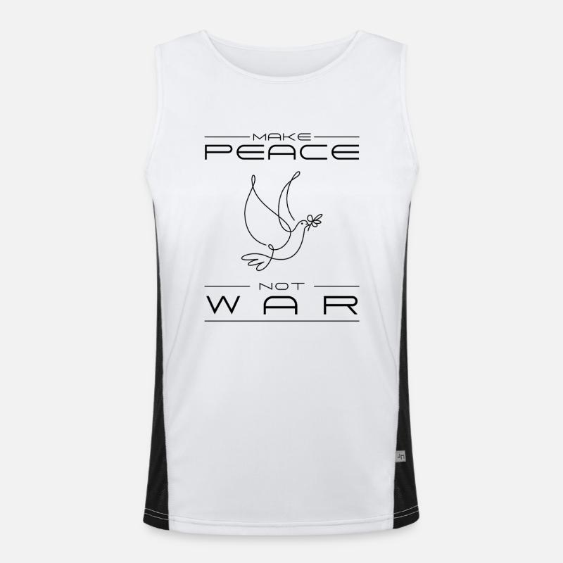 Make Peace Not War Minimalist Art Men's Functional Contrast Tank Top 