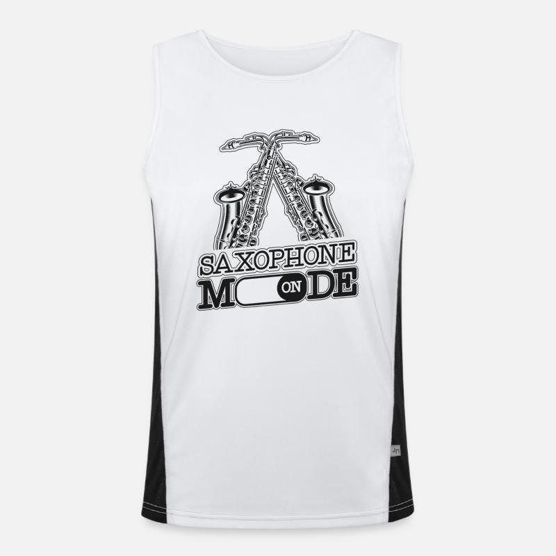 Saxophone Saxophone Mode On - Men's Functional Contrast Tank Top - white/black