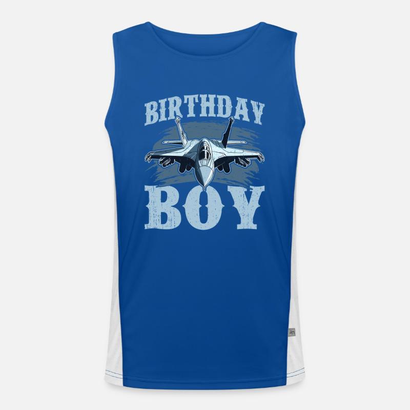 Geburtstag Junge Kampfjet Design Funktionelles Kontrast-Tank Top für Männer 