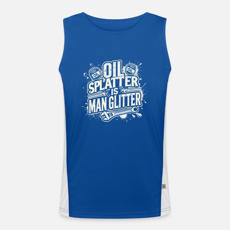Ölspritzer sind Menschenglitter Funktionelles Kontrast-Tank Top für Männer 