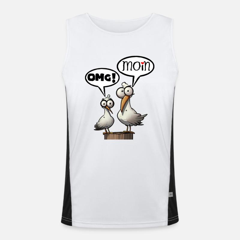 Die Bäädden Möwen - Möwe omg moin Funktionelles Kontrast-Tank Top für Männer 
