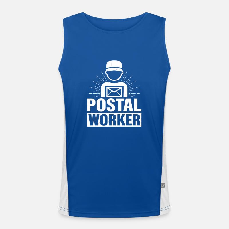 Postal Worker Mail Carrier Mailman Men's Functional Contrast Tank Top 