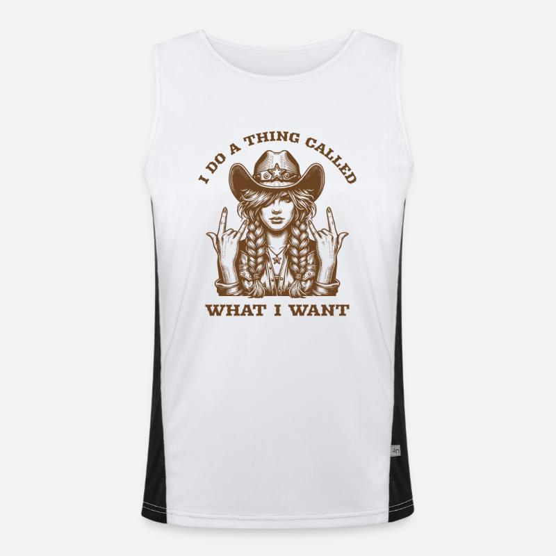 Ich mache ein Ding, das Ich Will Westliches Mädchen nennt Funktionelles Kontrast-Tank Top für Männer 