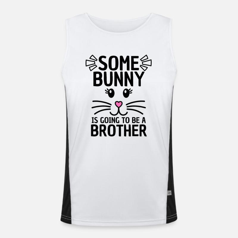 Funny Easter Saying Brother Easter - Men's Functional Contrast Tank Top  - white/black
