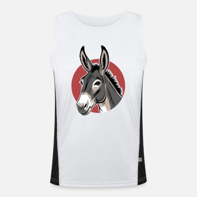 Âne Mule Cheval Ferme Élevage Fermier Mignon Débardeur respirant contrasté Homme 