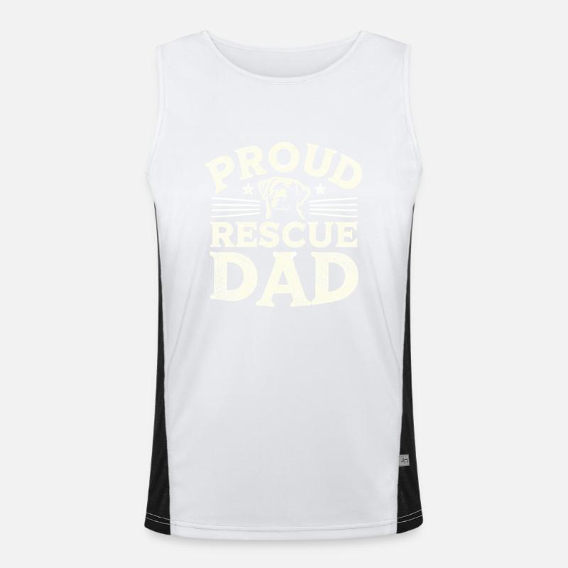 Stolzer Rettungs-Papa Funktionelles Kontrast-Tank Top für Männer 