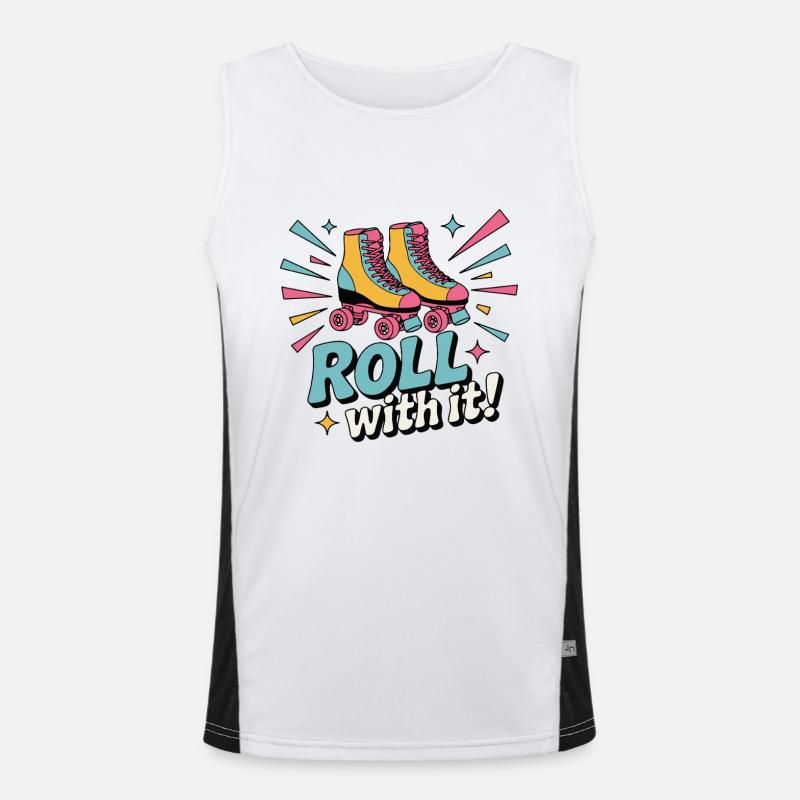 ROLLERSKATES, ROLL WITH IT - Men's Functional Contrast Tank Top  - white/black