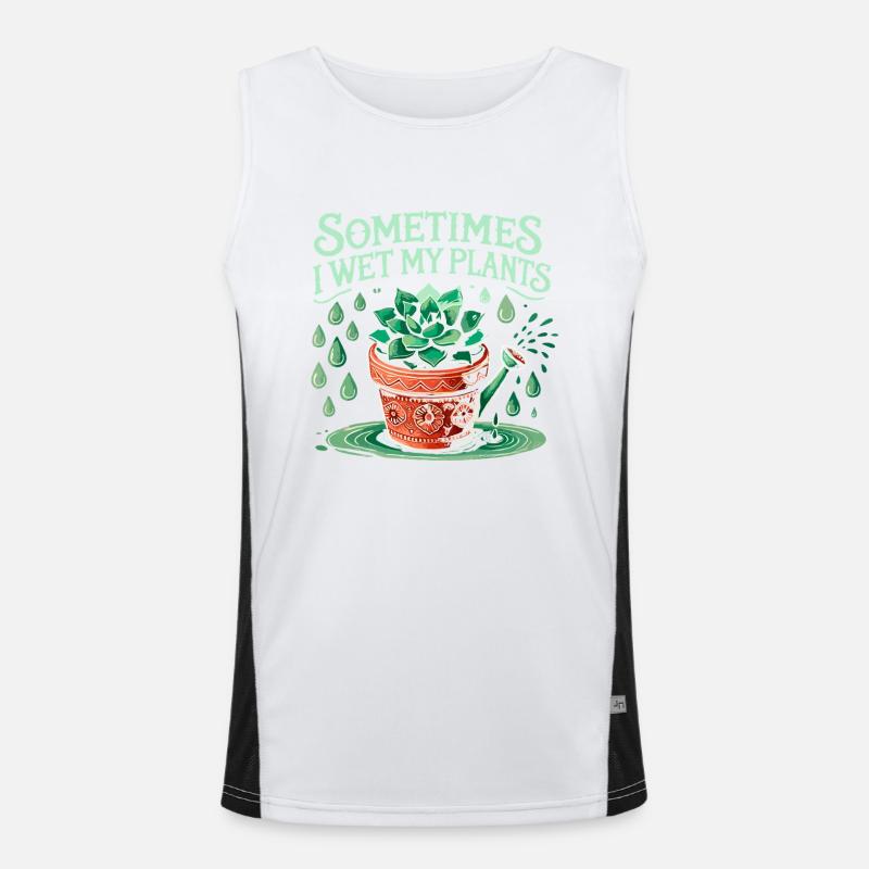 Manchmal befeuchte ich meine Pflanzen Funktionelles Kontrast-Tank Top für Männer 