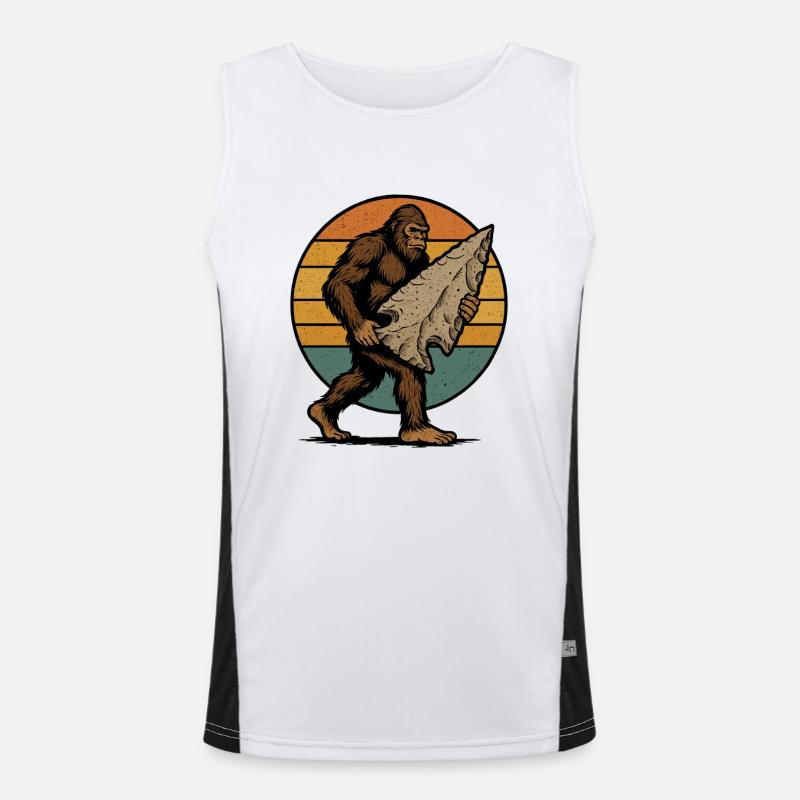 Bigfoot avec pointe de flèche Pointe de flèche silex Débardeur respirant contrasté Homme 