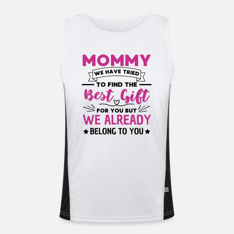 Liebevolles Mama Design Muttertag Funktionelles Kontrast-Tank Top für Männer 