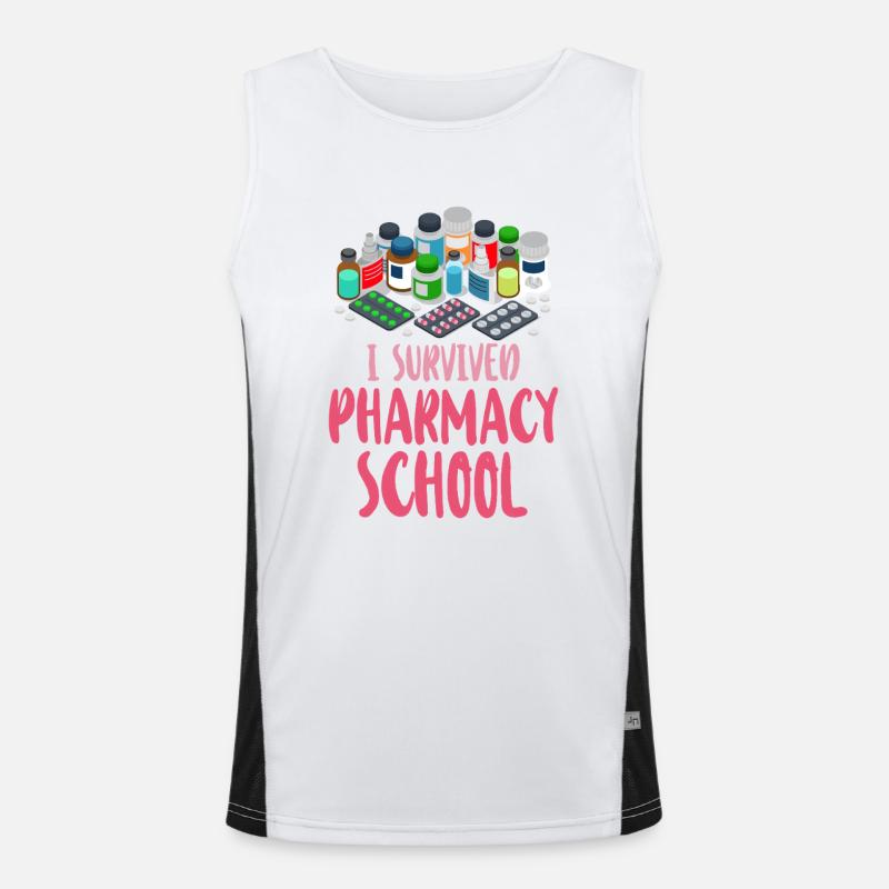 Pharmacy Tech Technician - Men's Functional Contrast Tank Top  - white/black
