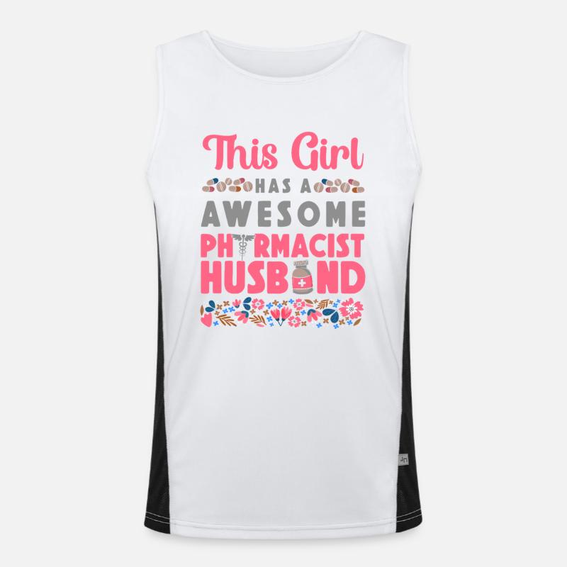 Pharmacy Tech Technician - Men's Functional Contrast Tank Top  - white/black