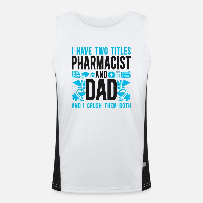 Pharmacy Tech Technician - Men's Functional Contrast Tank Top  - white/black