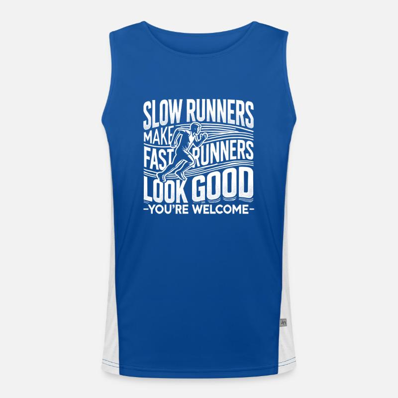 Langsame Läufer lassen schnelle Läufer gut Funktionelles Kontrast-Tank Top für Männer 