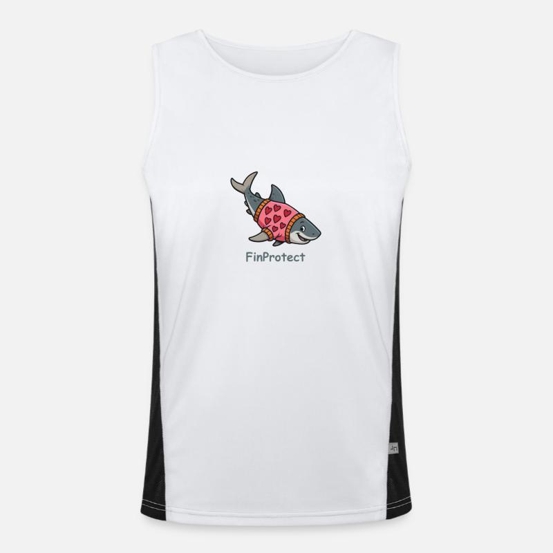 Comic Hai mit Herzpullover Funktionelles Kontrast-Tank Top für Männer 