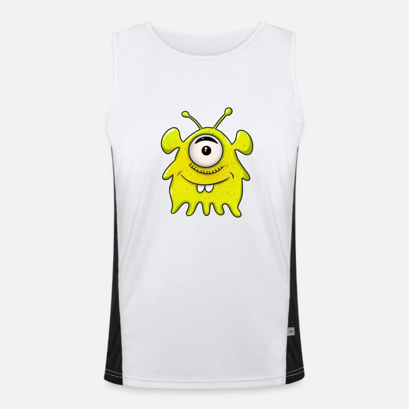 Monsters from outer space - Men's Functional Contrast Tank Top  - white/black