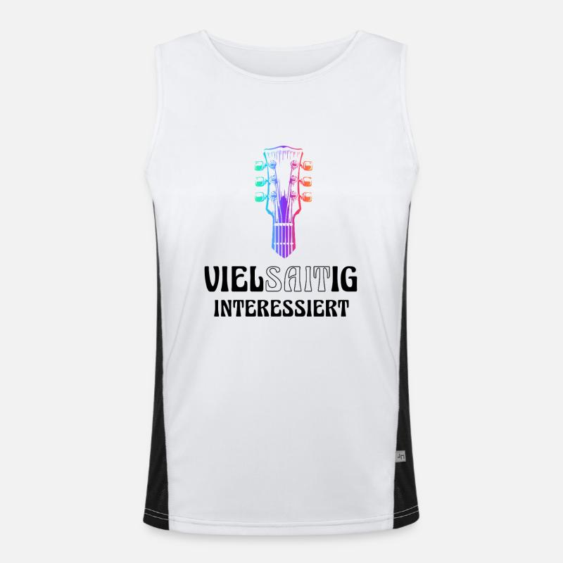 Guitar multi-stringed interested - Men's Functional Contrast Tank Top  - white/black