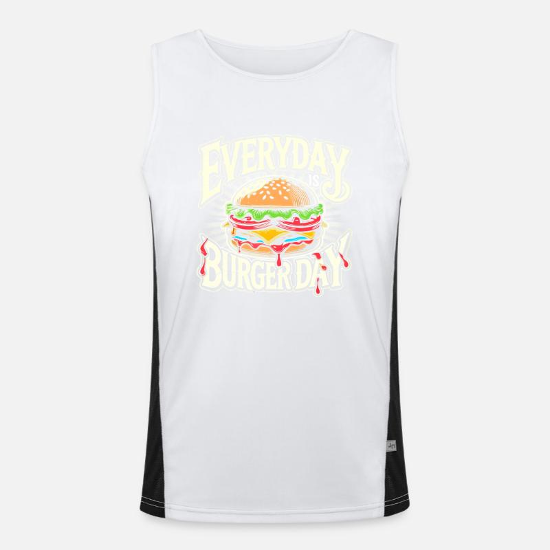 Jeder Tag ist Burger-Tag Funktionelles Kontrast-Tank Top für Männer 
