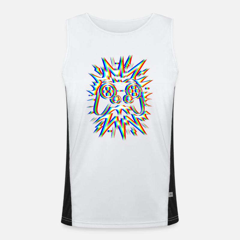 Manette Glitch – Explosion Gaming Débardeur respirant contrasté Homme 