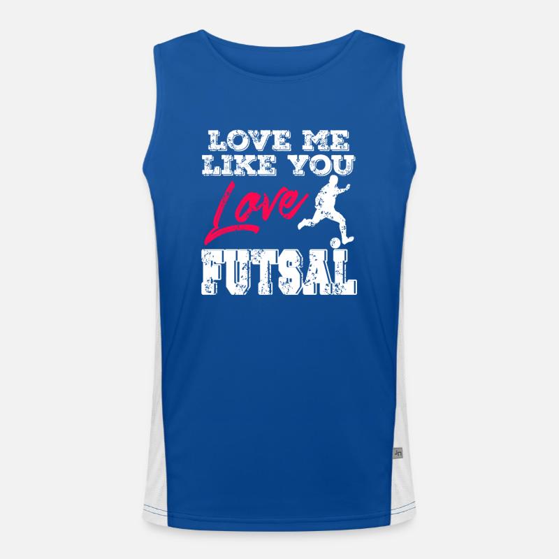 Aime-moi comme tu aimes le futsal Citation romantique d’un joueur Débardeur respirant contrasté Homme 