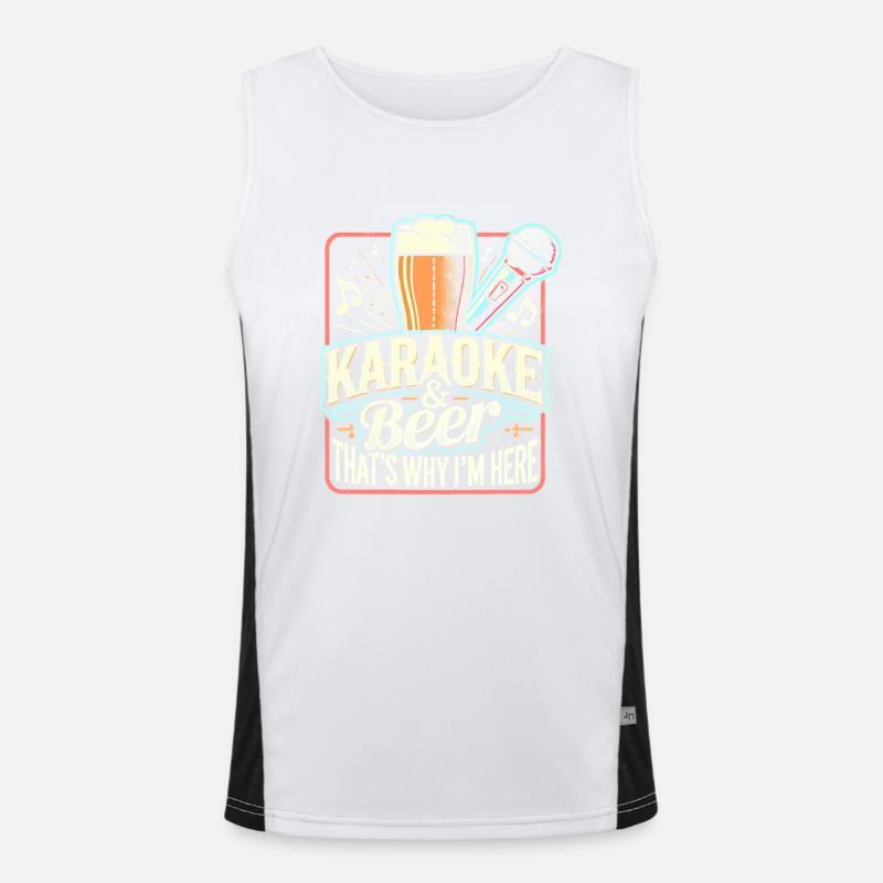 Karaoke & Bier - deshalb bin ich hier Funktionelles Kontrast-Tank Top für Männer 