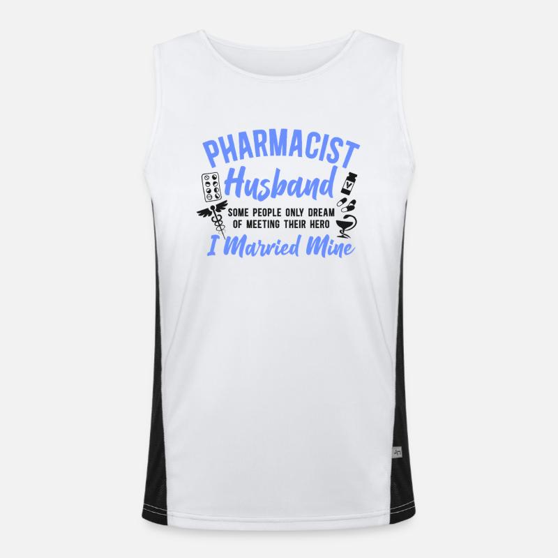 Pharmacy Tech Technician - Men's Functional Contrast Tank Top  - white/black