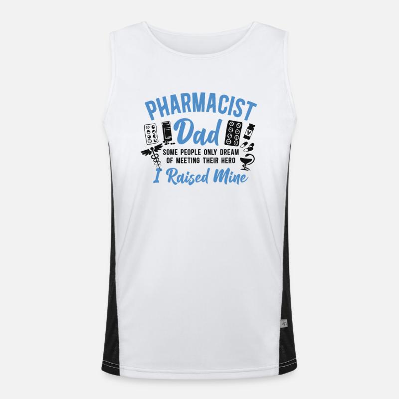 Pharmacy Tech Technician - Men's Functional Contrast Tank Top  - white/black