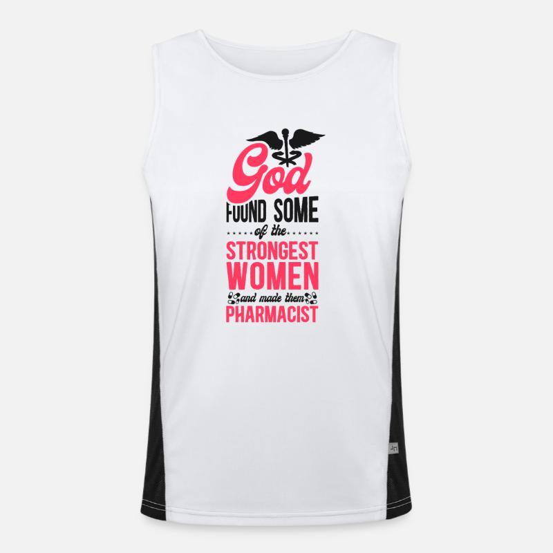 Pharmacy Tech Technician - Men's Functional Contrast Tank Top  - white/black
