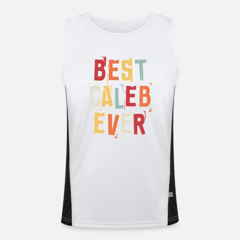Best Caleb Ever Vorname Retro Text Geschenk Funktionelles Kontrast-Tank Top für Männer 