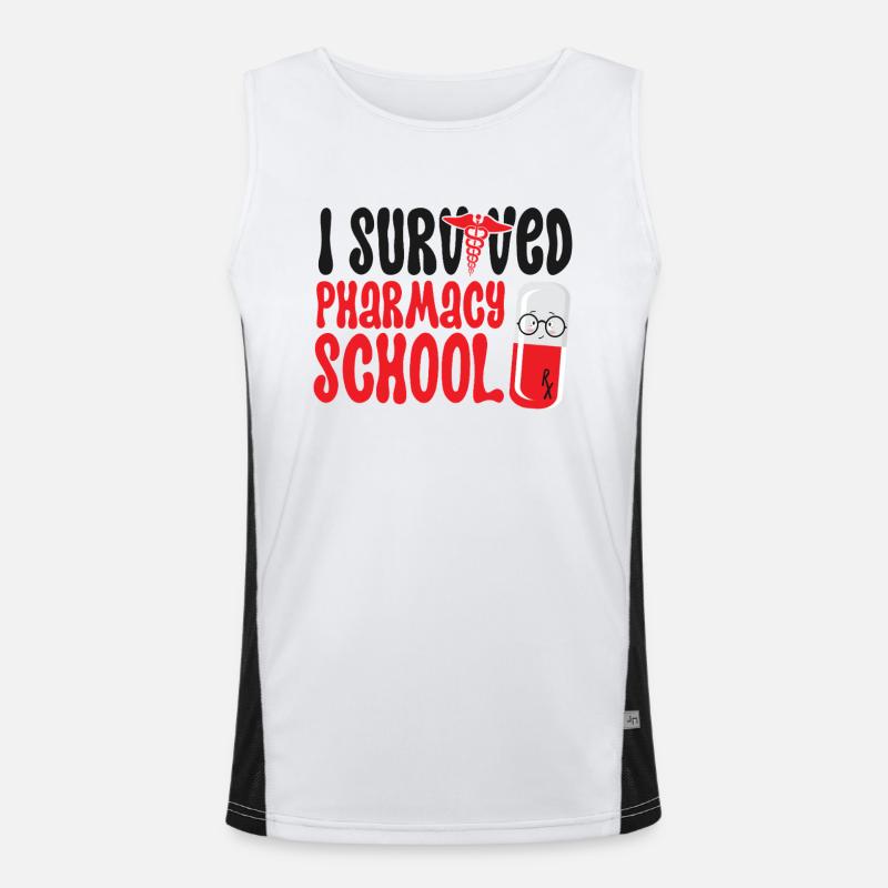 Pharmacy Tech Technician - Men's Functional Contrast Tank Top  - white/black