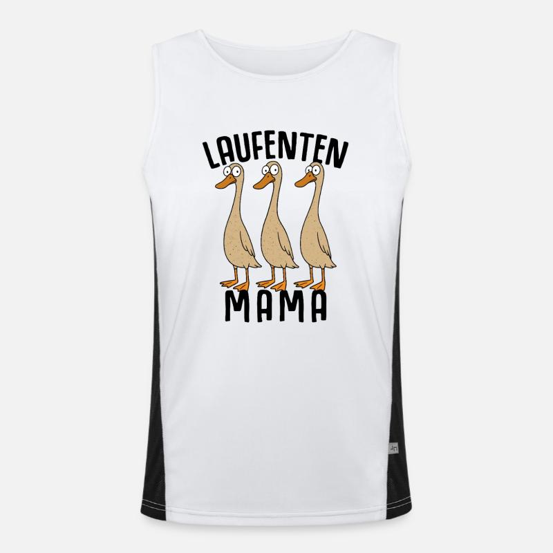 Runner Ducks Mama Duck Duck Breeding Runner Ducks Men's Functional Contrast Tank Top 