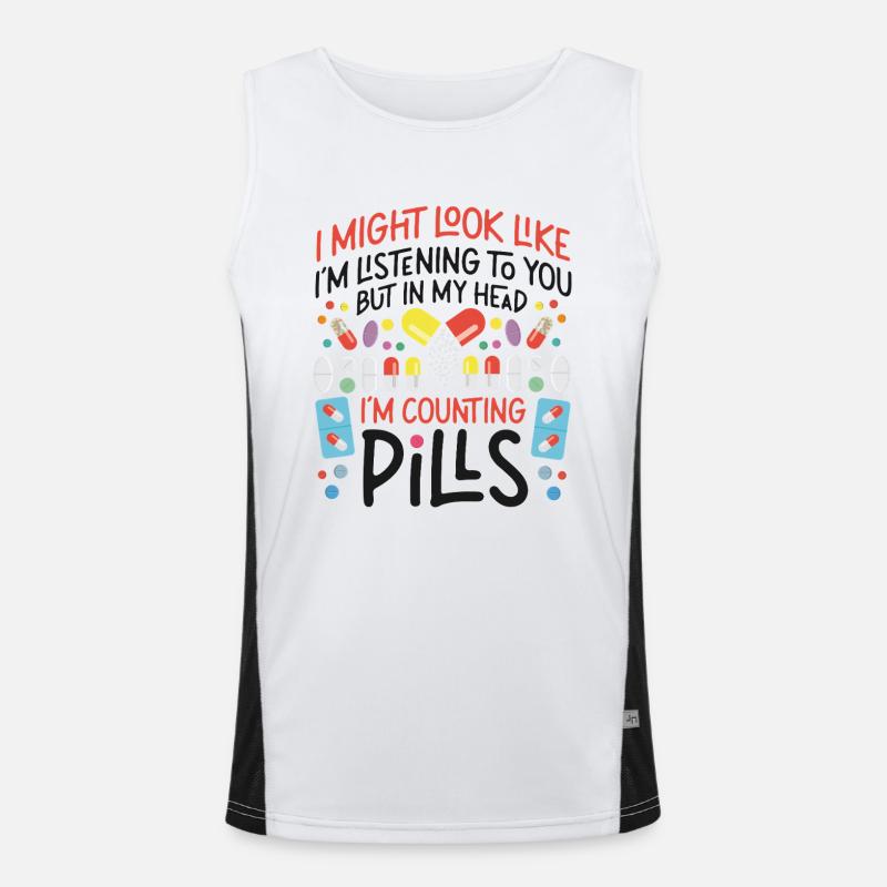 Pharmacy Tech Technician - Men's Functional Contrast Tank Top  - white/black