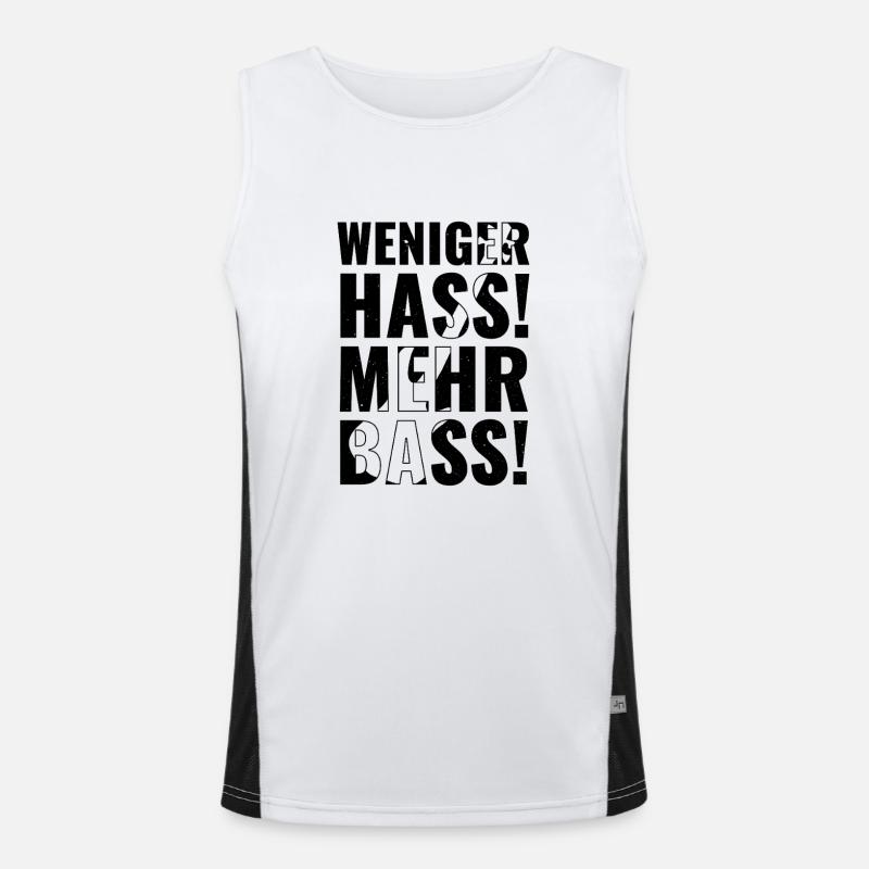 Less hate, more bass! Men's Functional Contrast Tank Top 